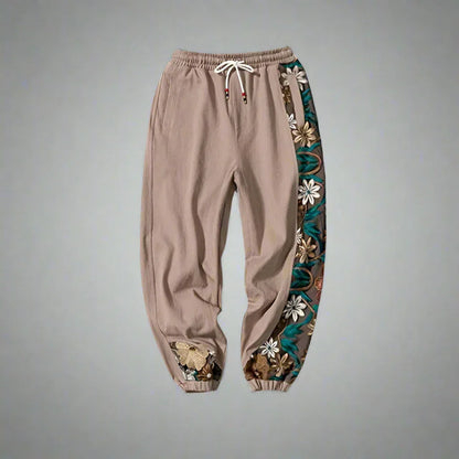 Chic Japanese Comfort Joggers -  patchwork joggers - Chic Japanese Comfort Joggers for Stylish Ease