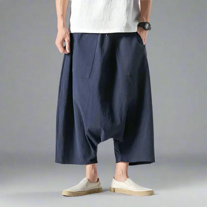 Chic Japanese Harem Pants -  adjustable waist pants - Stylish Japanese Harem Pants for Everyday Comfort