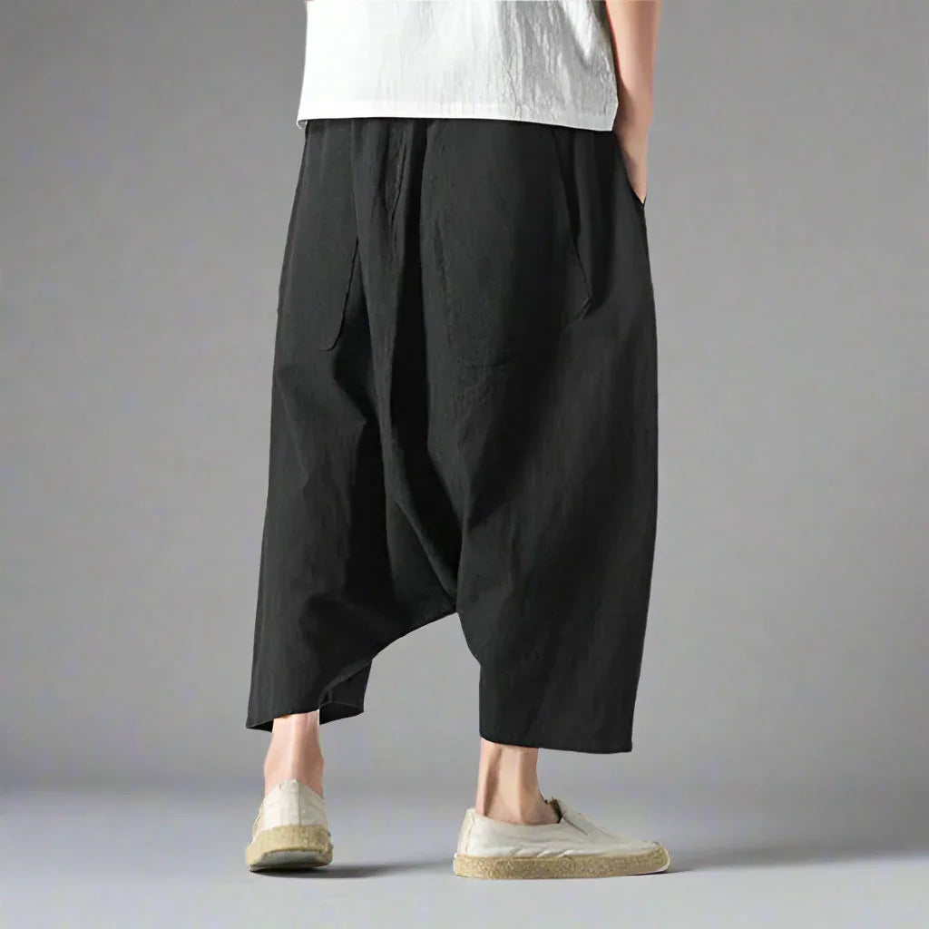 Chic Japanese Harem Pants -  cotton blend - Stylish Japanese Harem Pants for Everyday Comfort