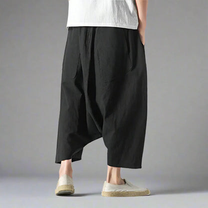 Chic Japanese Harem Pants -  cotton blend - Stylish Japanese Harem Pants for Everyday Comfort