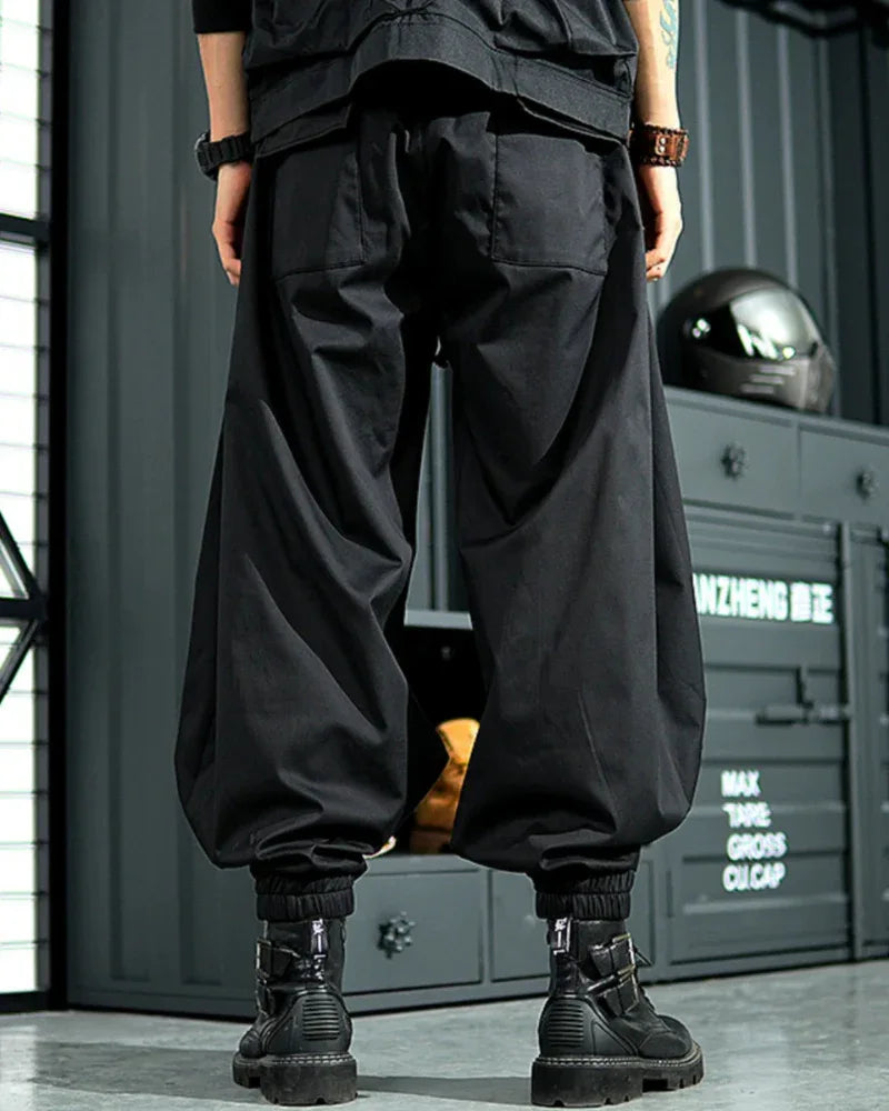 Chic Japanese Harem Trousers -  black trousers - Japanese Harem Trousers for Effortless Style