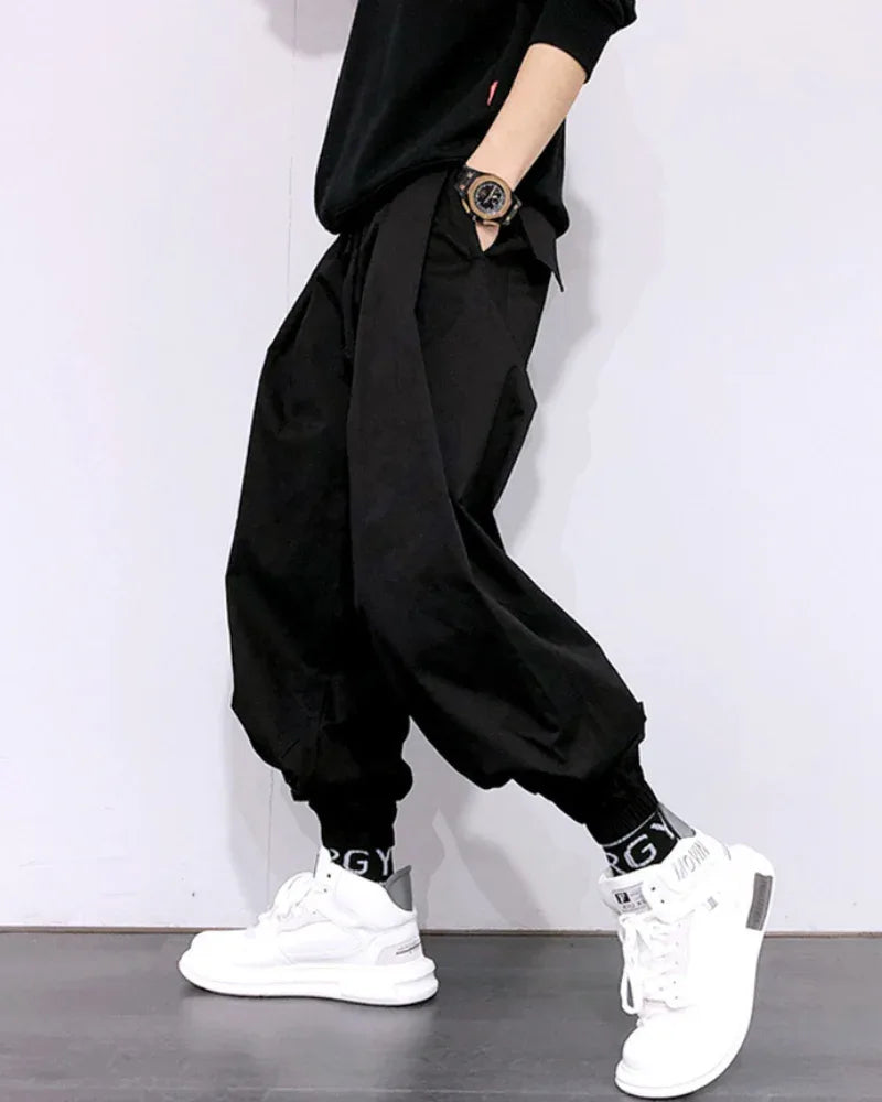 Chic Japanese Harem Trousers -  cotton blend - Japanese Harem Trousers for Effortless Style