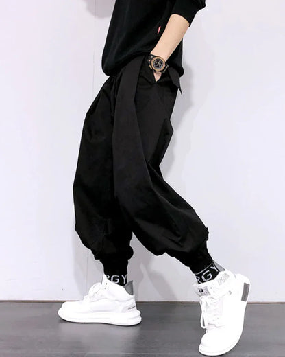 Chic Japanese Harem Trousers -  cotton blend - Japanese Harem Trousers for Effortless Style