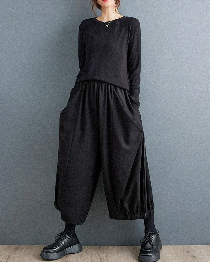 Chic Japanese Wide Leg Pants -  japanese pants - Chic Japanese Wide Leg Pants for Women