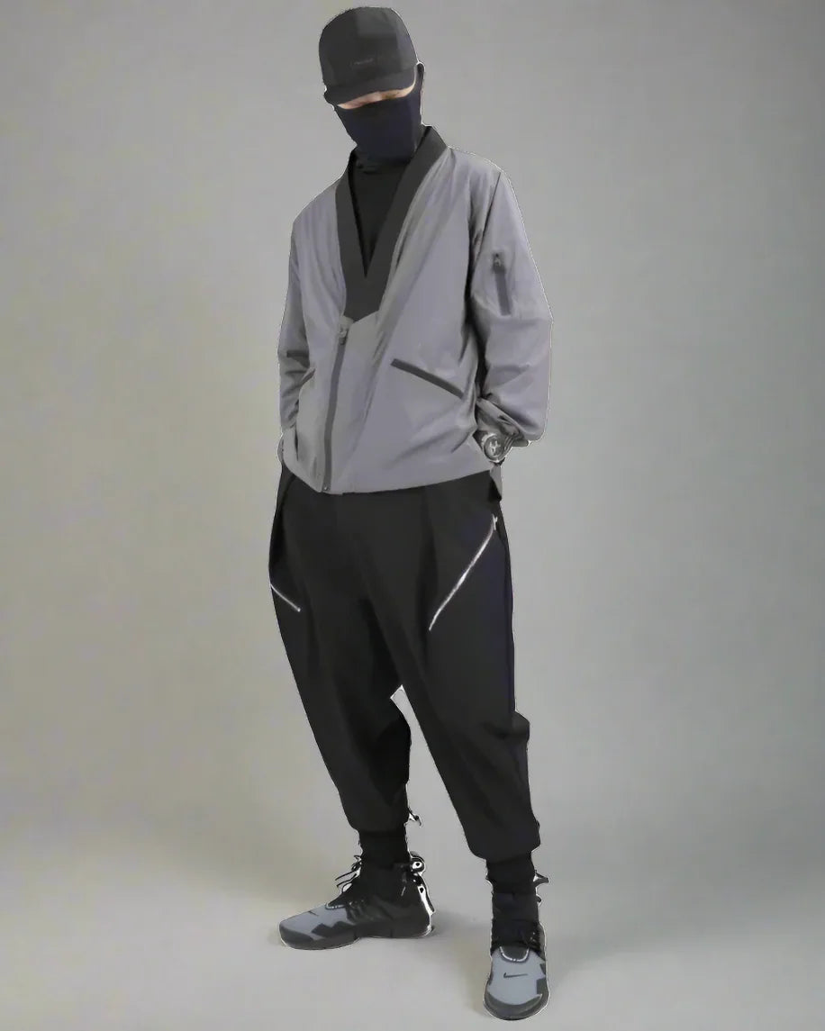 Chic Layered Hakama Trousers -  comfortable techwear - Chic Layered Hakama Trousers for Modern Style