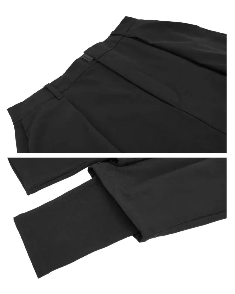 Chic Layered Hakama Trousers -  urban fashion - Chic Layered Hakama Trousers for Modern Style
