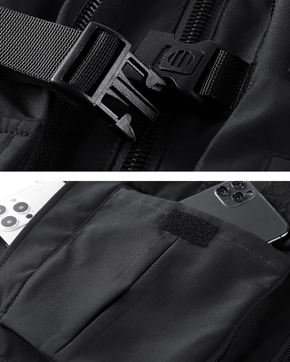 Chic Layered Look Shirt -  streetwear - Chic Layered Look Shirt in Black and Gray