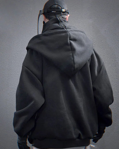 Chic Layered Turtleneck Hoodie -  designer hoodie - Chic Layered Turtleneck Hoodie for Urban Style
