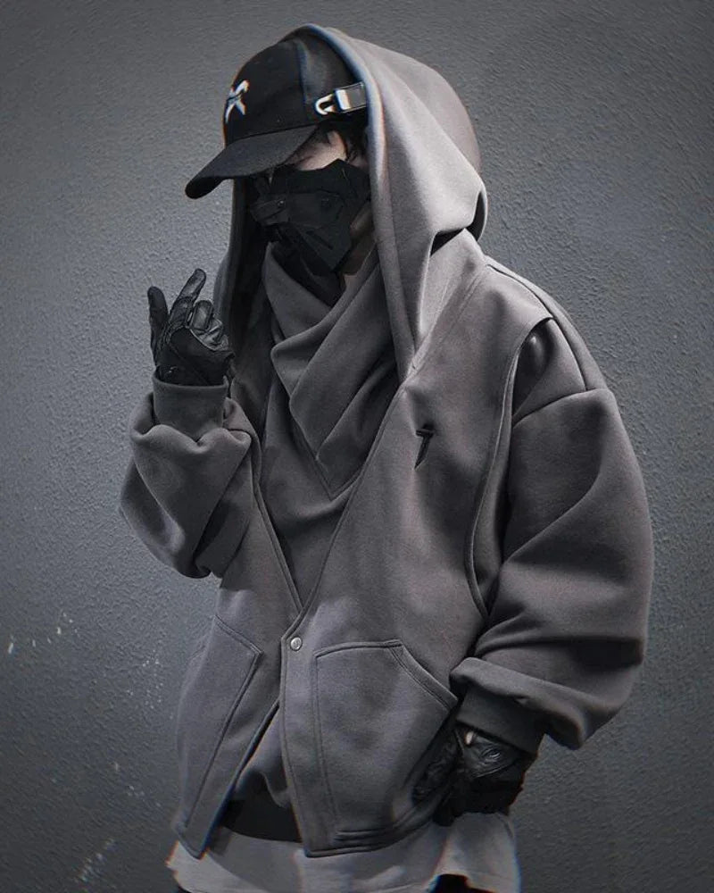 Chic Layered Turtleneck Hoodie - layered hoodie - Chic Layered Turtleneck Hoodie for Urban Style
