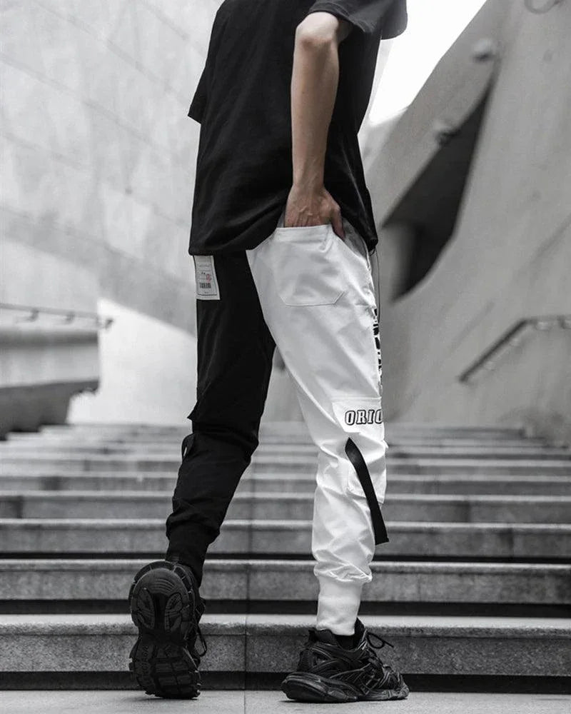Chic Monochrome Tech Trousers -  comfy pants - Chic Monochrome Tech Trousers for Urban Style