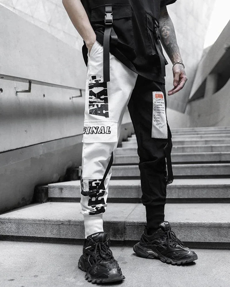 Chic Monochrome Tech Trousers - techwear cargo pants - Chic Monochrome Tech Trousers for Urban Style