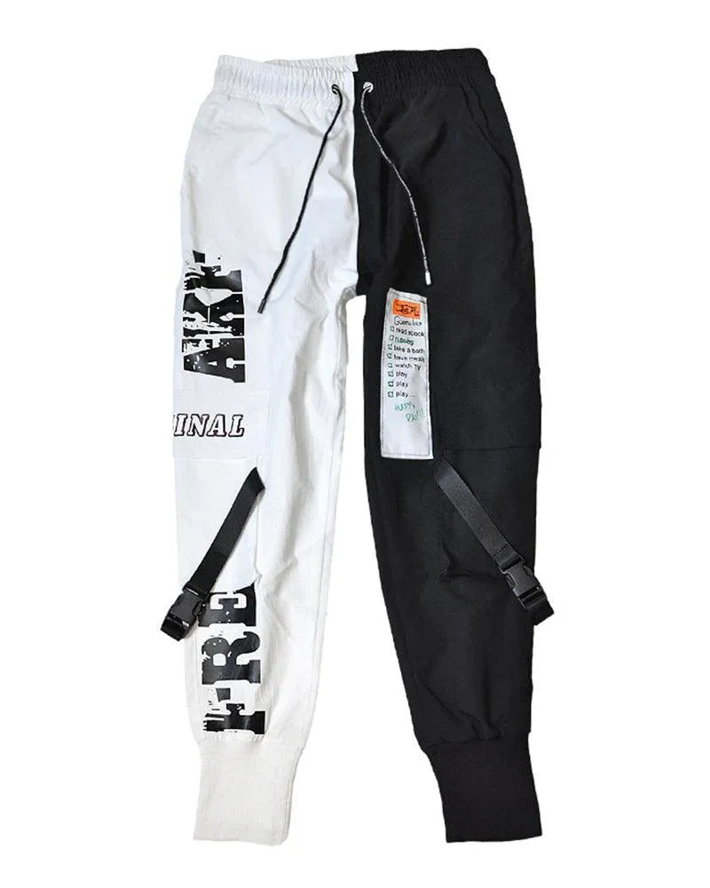 Chic Monochrome Tech Trousers -  urban style - Chic Monochrome Tech Trousers for Urban Style