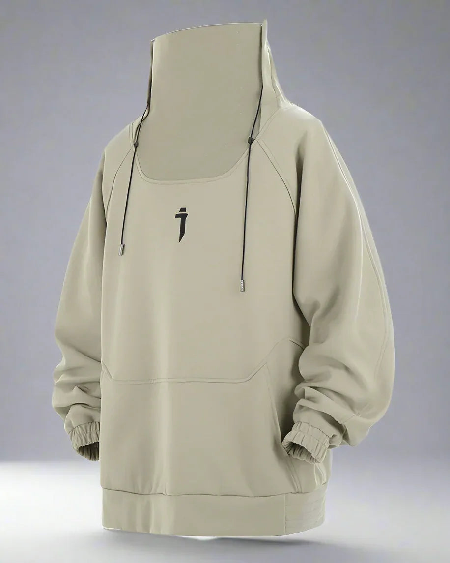 Chic Oversized Futuristic Sweatshirt - oversized sweatshirt - Chic Oversized Futuristic Sweatshirt in Black and Khaki