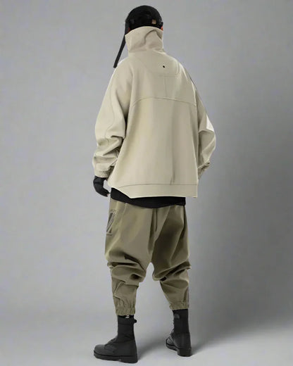 Chic Oversized Futuristic Sweatshirt -  techwear - Chic Oversized Futuristic Sweatshirt in Black and Khaki