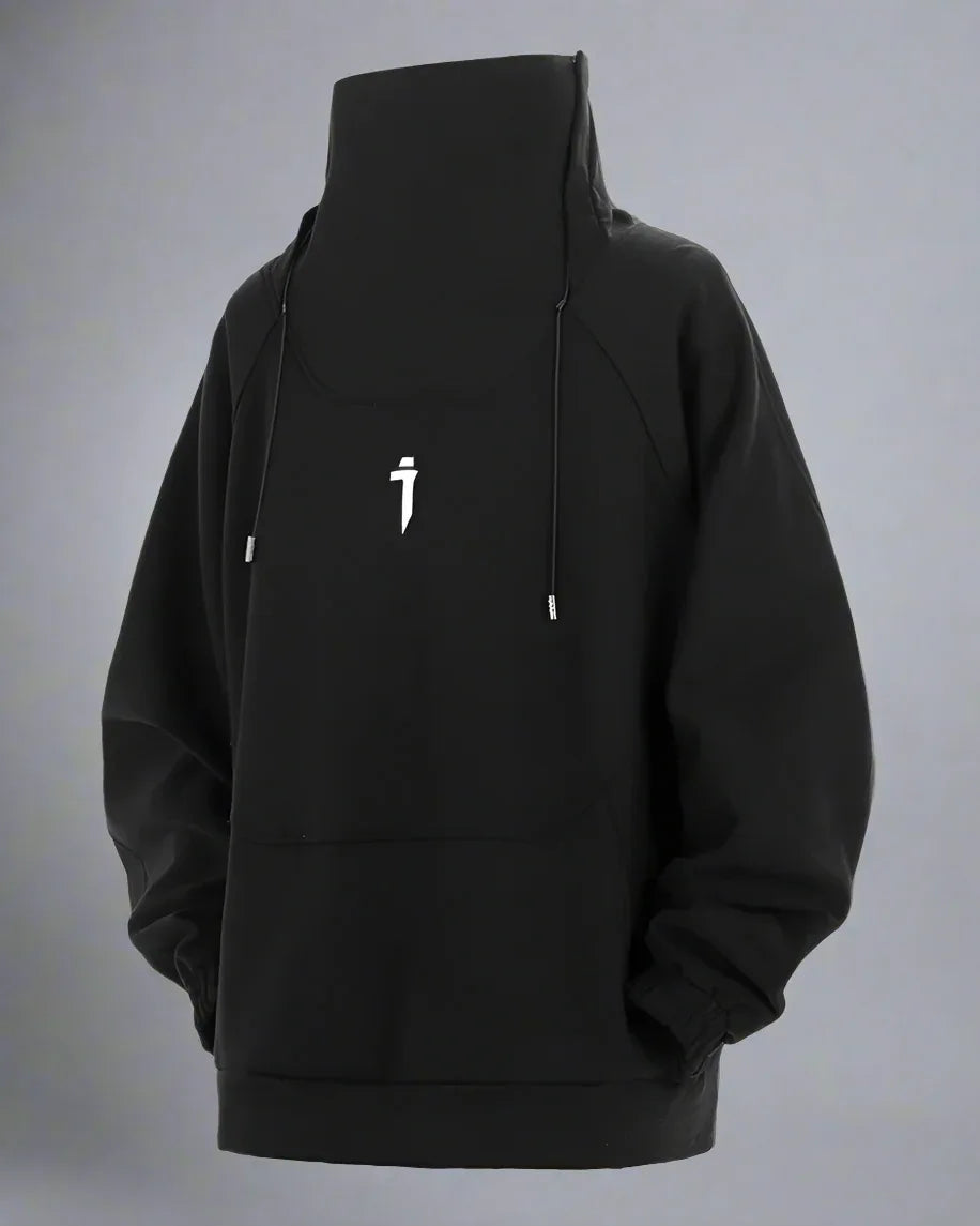 Chic Oversized Futuristic Sweatshirt - techwear-core - Chic Oversized Futuristic Sweatshirt in Black and Khaki
