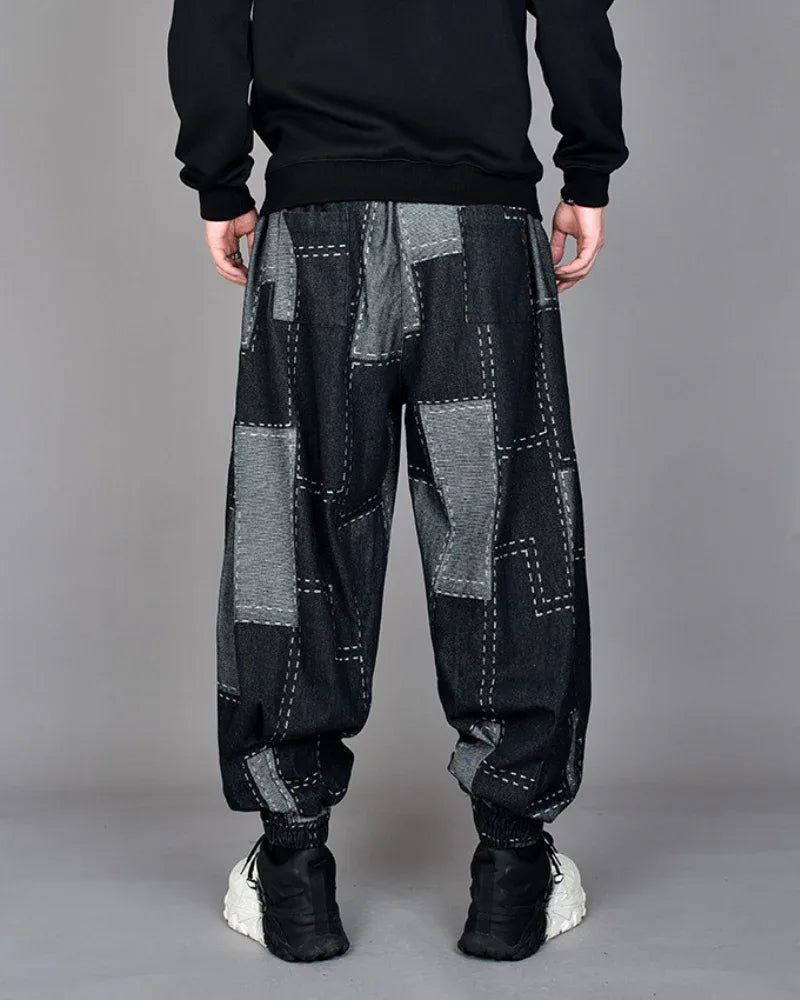 Chic Plaid Harem Trousers -  comfy trousers - Chic Plaid Harem Trousers for Effortless Style