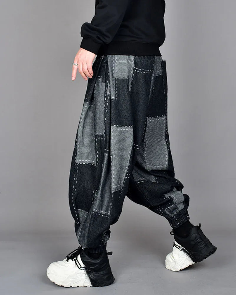 Chic Plaid Harem Trousers -  contemporary style trousers - Chic Plaid Harem Trousers for Effortless Style