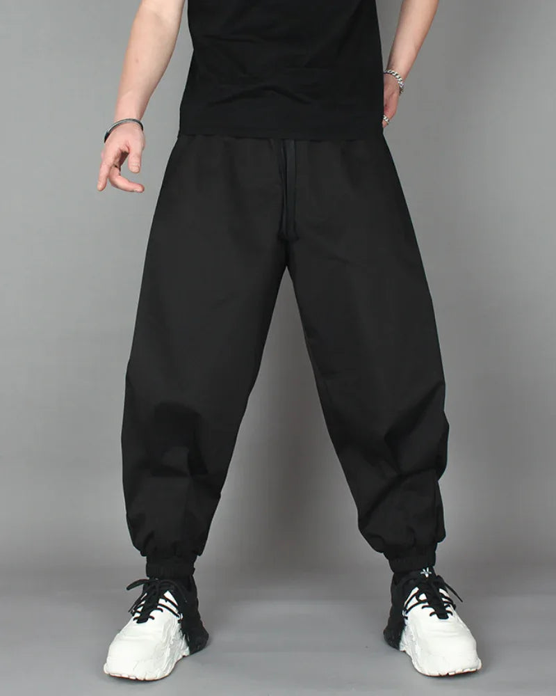 Chic Plaid Harem Trousers - stylish cotton pants - Chic Plaid Harem Trousers for Effortless Style