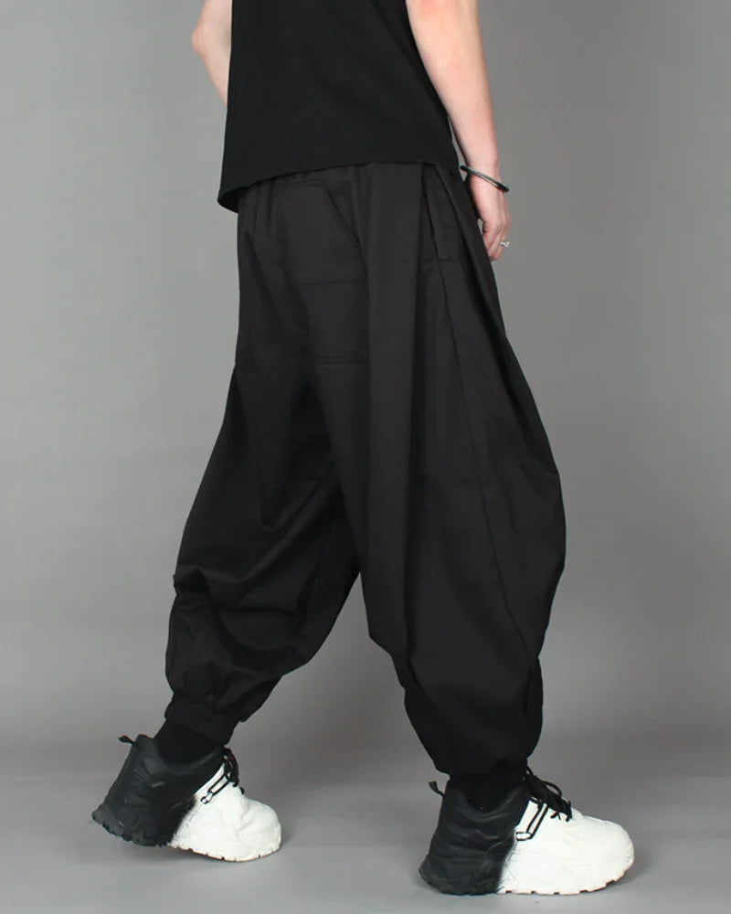 Chic Plaid Harem Trousers -  techwear pants - Chic Plaid Harem Trousers for Effortless Style