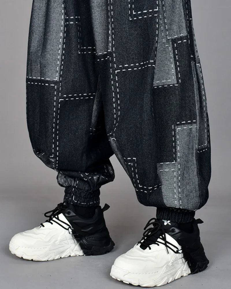 Chic Plaid Harem Trousers -  versatile design pants - Chic Plaid Harem Trousers for Effortless Style
