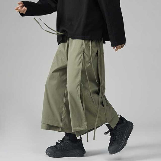 Chic Relaxed Hakama Pants - ankle-length pants - Chic Relaxed Hakama Pants for Everyday Comfort