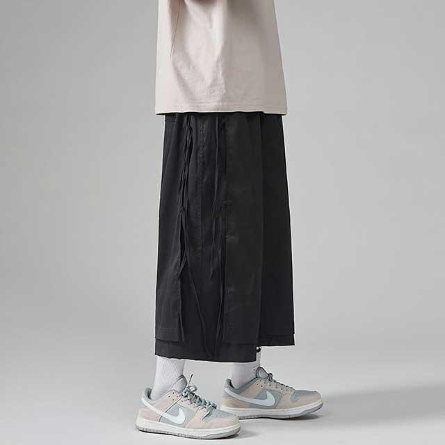 Chic Relaxed Hakama Pants -  casual pants - Chic Relaxed Hakama Pants for Everyday Comfort