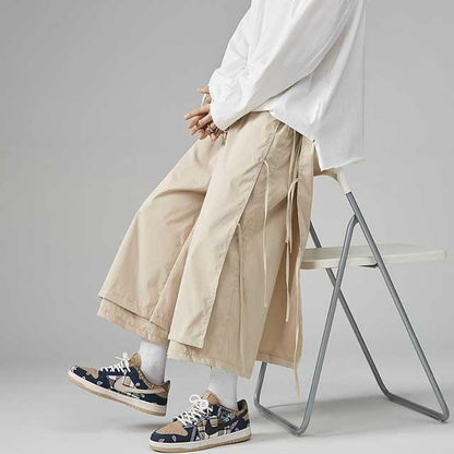 Chic Relaxed Hakama Pants -  Harajuku fashion - Chic Relaxed Hakama Pants for Everyday Comfort