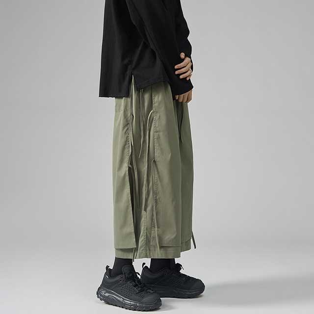 Chic Relaxed Hakama Pants -  streetwear - Chic Relaxed Hakama Pants for Everyday Comfort