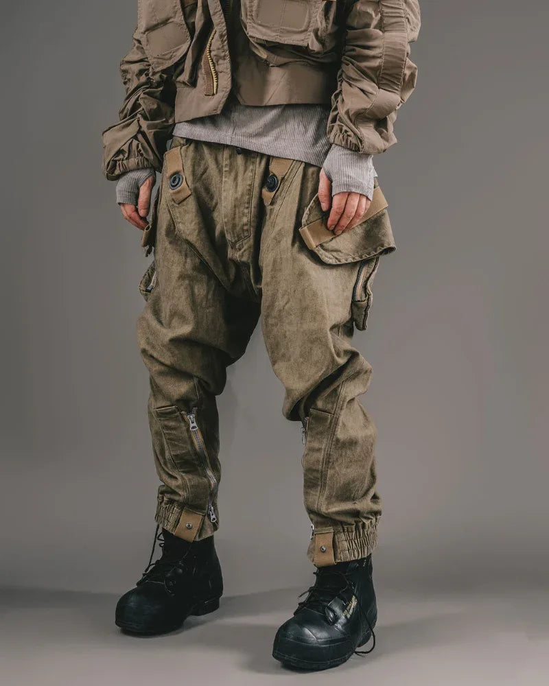 Chic Retro Convertible Trousers - chic trousers - Stylish Retro Convertible Trousers in Khaki