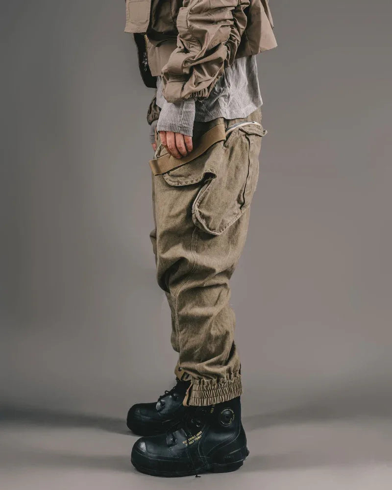 Chic Retro Convertible Trousers -  convertible - Stylish Retro Convertible Trousers in Khaki