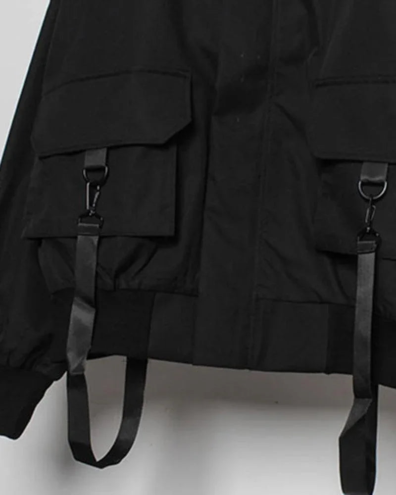 Chic Ribbon-Trim Hooded Jacket - hooded jacket - Chic Ribbon-Trim Hooded Jacket for Urban Style
