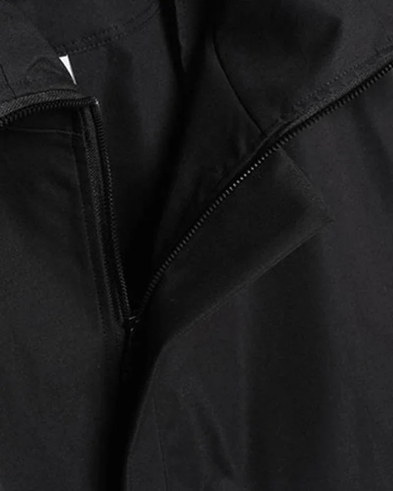 Chic Ribbon-Trim Hooded Jacket -  versatile wardrobe piece - Chic Ribbon-Trim Hooded Jacket for Urban Style