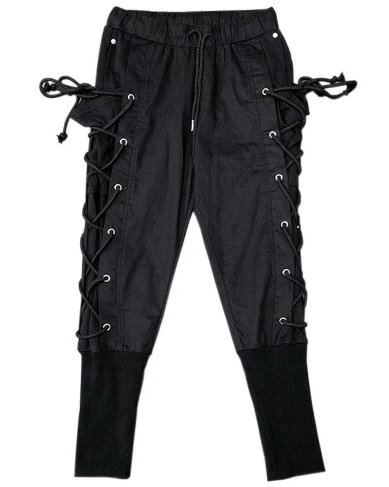 Chic Side-Draw Jogger Trousers -  streetwear - Chic Side-Draw Jogger Trousers for Effortless Style