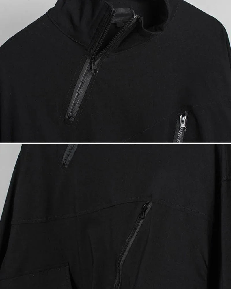 Chic Stand Collar Zip Hoodie -  zip hoodie - Stylish Stand Collar Zip Hoodie for Any Occasion