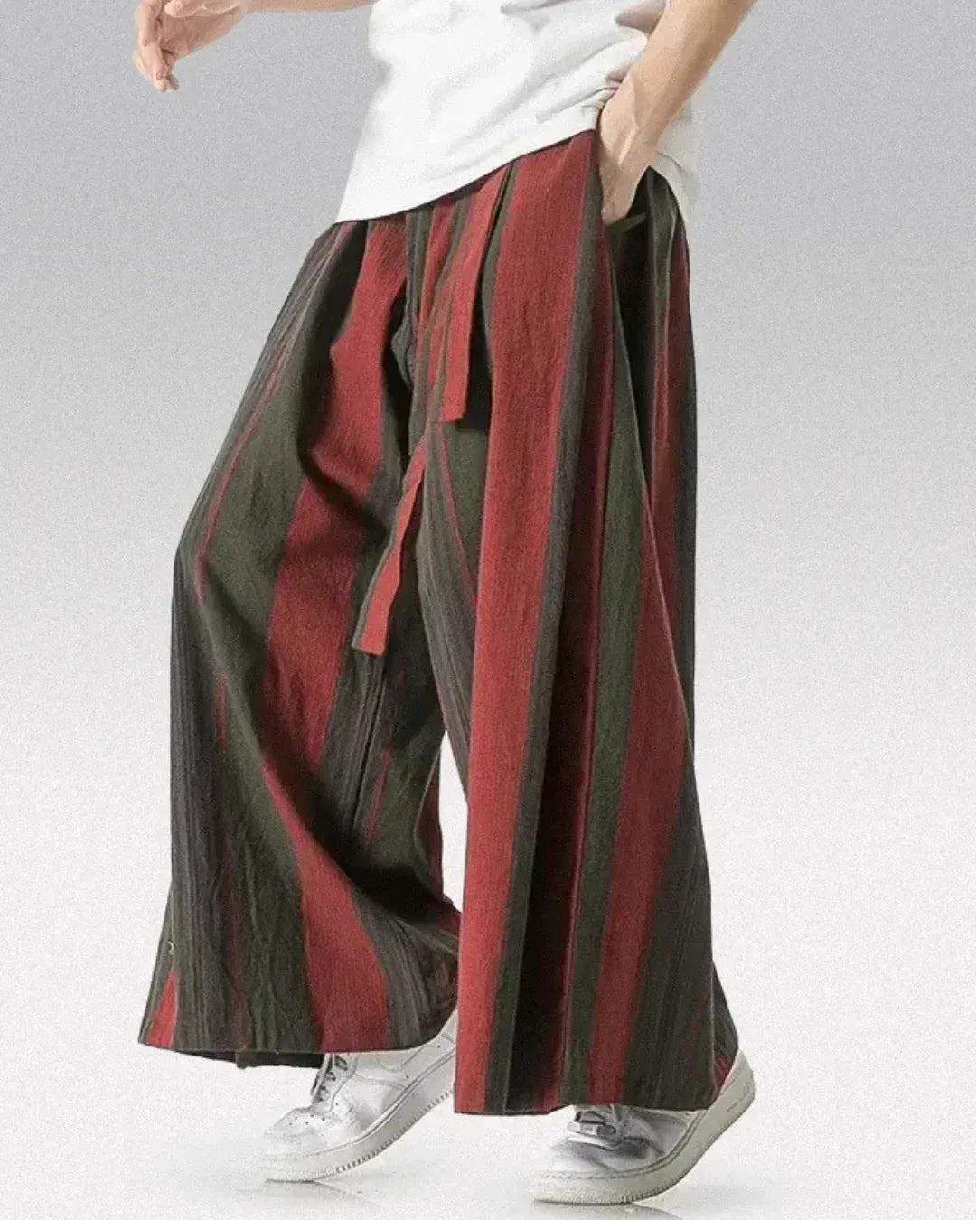 Chic Striped Palazzo Trousers -  casual pants - Chic Striped Palazzo Trousers for Stylish Comfort