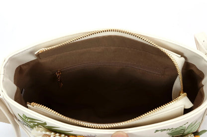 Chic Sunflower Embroidered Bag -  adjustable shoulder strap - Chic Sunflower Embroidered Crossbody Bag