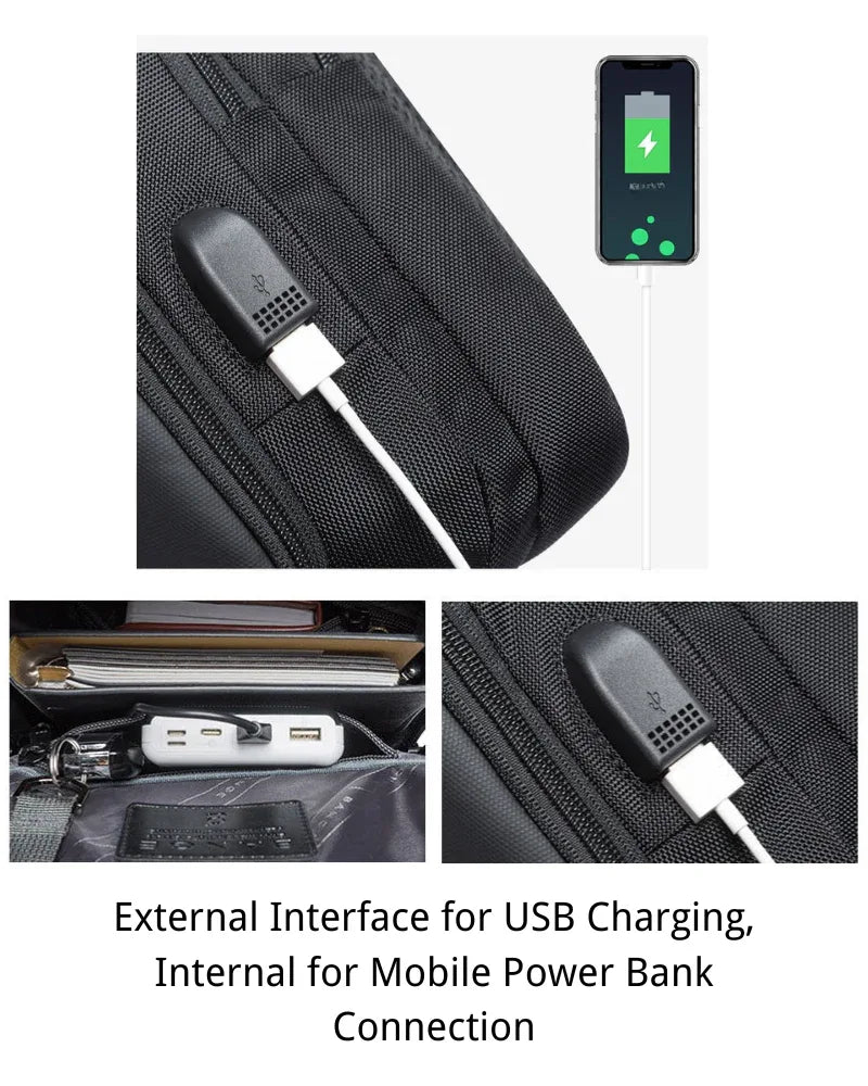 Chic Tech Sling Bag -  portable backpack - Versatile Chic Tech Sling Bag with USB Port