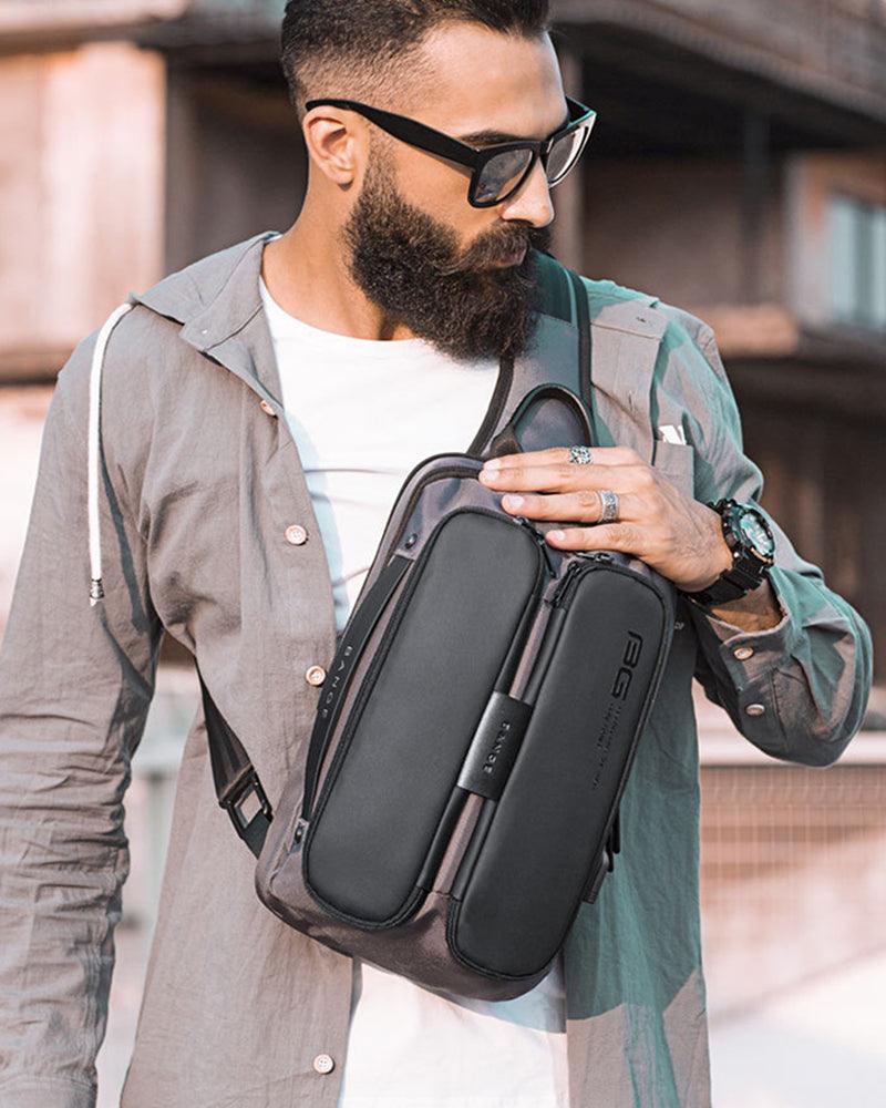 Chic Tech Sling Bag -  shock-absorbing back pad - Versatile Chic Tech Sling Bag with USB Port