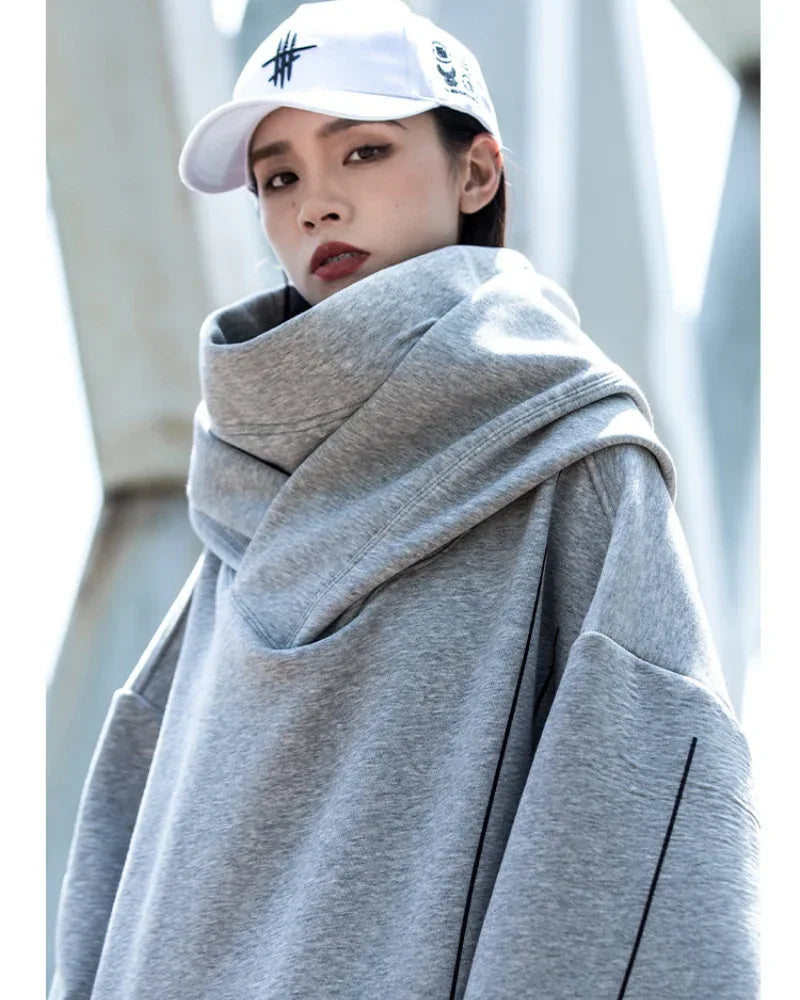 Chic Turtleneck Hoodie for Everyone -  durable - Chic Turtleneck Hoodie for Urban Style