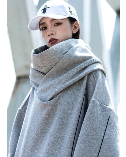 Chic Turtleneck Hoodie for Everyone -  durable - Chic Turtleneck Hoodie for Urban Style