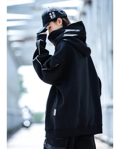 Chic Turtleneck Hoodie for Everyone -  polyester cotton spandex hoodie - Chic Turtleneck Hoodie for Urban Style