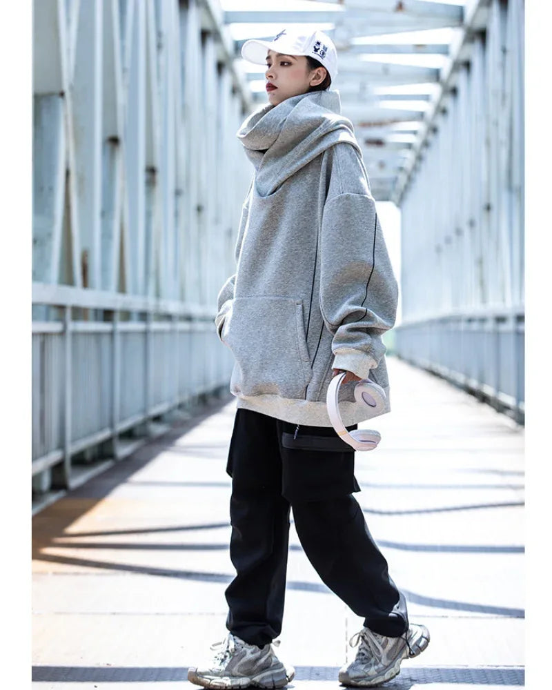 Chic Turtleneck Hoodie for Everyone - techwear-core - Chic Turtleneck Hoodie for Urban Style
