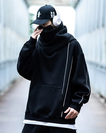 Chic Turtleneck Hoodie for Everyone - techwear-core - Chic Turtleneck Hoodie for Urban Style