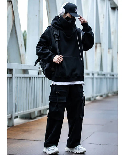Chic Turtleneck Hoodie for Everyone - techwear hoodie - Chic Turtleneck Hoodie for Urban Style