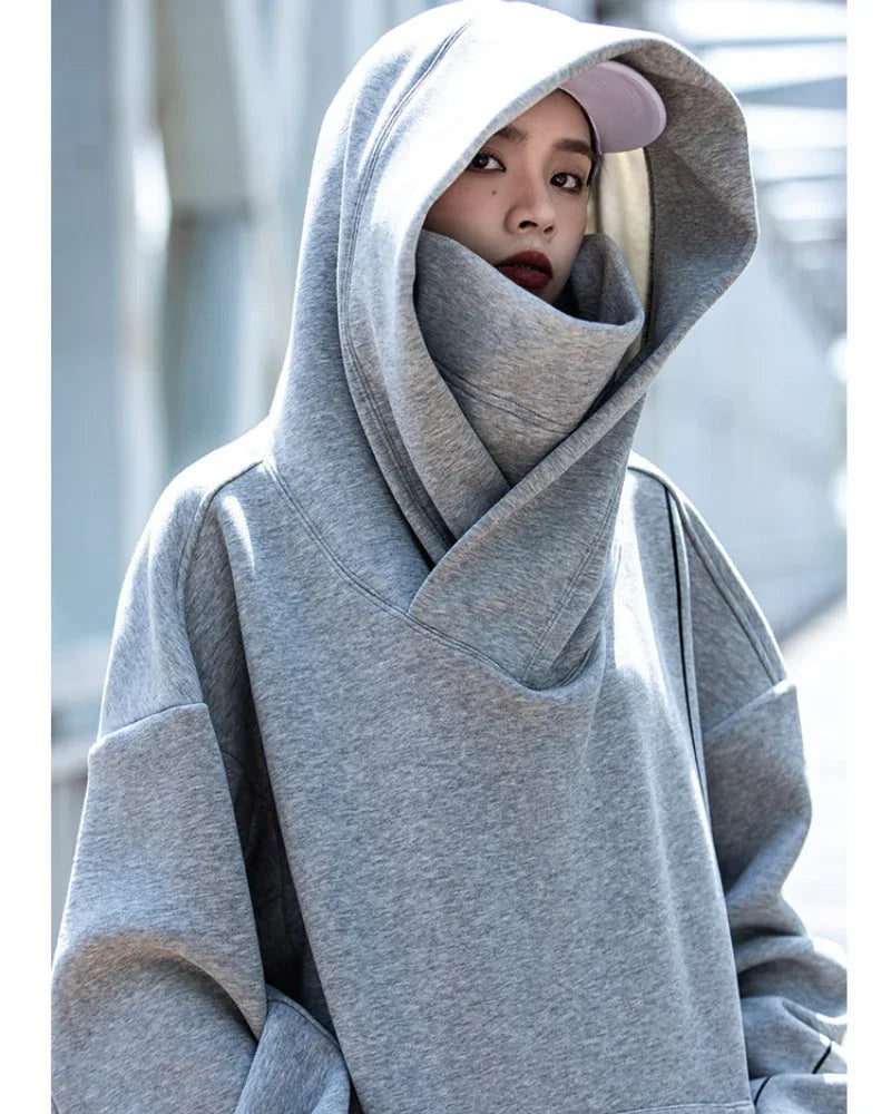 Chic Turtleneck Hoodie for Everyone -  urban techwear - Chic Turtleneck Hoodie for Urban Style