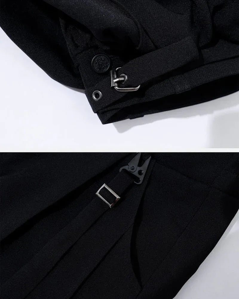 Chic Unisex Dark Apparel Set -  black streetwear - Stylish Unisex Dark Apparel Set for Everyday Wear