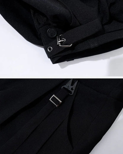 Chic Unisex Dark Apparel Set -  black streetwear - Stylish Unisex Dark Apparel Set for Everyday Wear