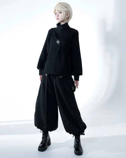 Chic Unisex Dark Apparel Set -  cotton sweater - Stylish Unisex Dark Apparel Set for Everyday Wear