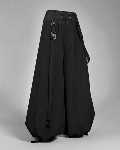 Chic Unisex Dark Apparel Set -  polyester pants - Stylish Unisex Dark Apparel Set for Everyday Wear