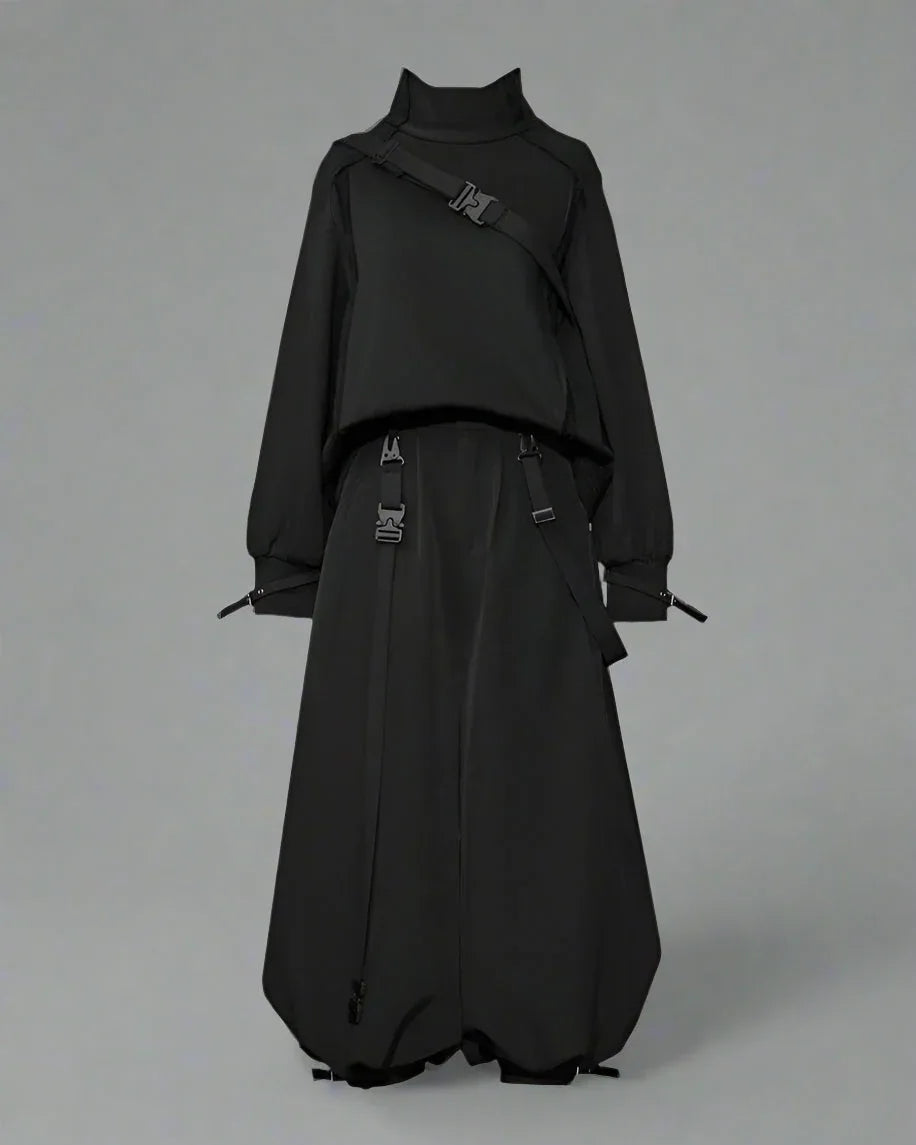 Chic Unisex Dark Apparel Set - three-piece outfit - Stylish Unisex Dark Apparel Set for Everyday Wear